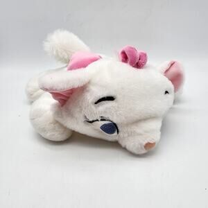 Disney Aristocats Marie Kitty Plush 9" White Floppy Beanie Embroidered Blue Eyes